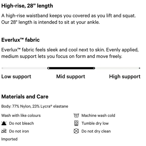 Wunder Under Train Leggings 28" - Picture 2 of 4